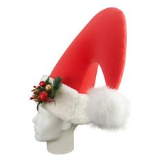 This Giant Santa Hat will definitely make you stand out at your next Party, Hora Loca, Wedding, Corporate Event, Birthday, Quinceanera, or Halloween Party! It can be used as a wedding hats, top hats, photo booth props, or a party favor. Whimsical Tall Crown Costume Hat For Party, Halloween Party Mini Cap Hats, Novelty Party Costume Hats And Headpieces, Novelty Costume Hats And Headpieces For Parties, Whimsical Party Costume Cap, Whimsical Party Costume Hats And Headpieces, Novelty Mini Hat With Curved Brim For Party, Novelty Mini Cap Hats For Party, Novelty Mini Hats With Curved Brim For Party