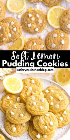 soft lemon pudding cookies with white chocolate chips are the perfect treat for any party or special occasion