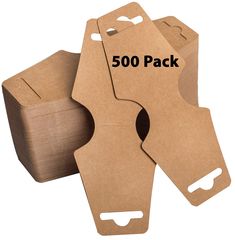 some brown cardboard boxes are stacked on top of each other with the words 500 pack