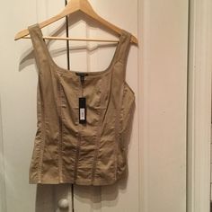 The Limited Cute Sleeveless Top/ Tan/Medium/15.5" From Neckline To Bottom Fitted Sleeveless Cotton Tank Top, Spring Cotton Vest With Tank Straps, Cotton Vest With Tank Straps For Spring, Fitted Sleeveless Cotton Vest, Fitted Sleeveless Cotton Camisole, The Limited, Sleeveless Top, Womens Tops, Outfit Inspo