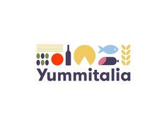 the logo for yummitalia, an italian restaurant that serves food and drinks