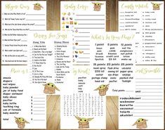 printable baby yoda game with instructions for the child's name and pictures