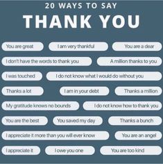 the 20 ways to say thank you