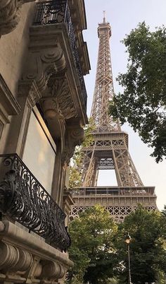 the eiffel tower in paris is seen from below