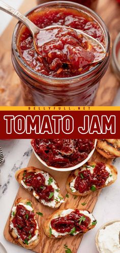 Made with juicy roma tomatoes, brown sugar, and warm spices, this Easy Tomato Jam is sweet, tangy, and a bit spicy. Enjoy on burgers and sandwiches as a ketchup replacement or serve with cheese and crackers for a simple appetizer or snack! Tomato Jam Canning, Tomato Jam For Canning, Tomato Basil Jam, Canned Red Beats, Easy Tomato Jam, Tomato Jam Appetizer, Canning Roma Tomatoes Recipes, Tomato Jam For Burgers, Tomato Jam Recipe Sweet