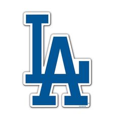 the los angeles dodgers logo is shown in blue and white on a sticker sheet