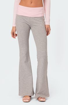 A contrasting fold-over waistband tops these ultrasoft stretch-cotton leggings with flared legs. Pull-on style 95% cotton, 5% spandex Machine wash, dry flat Imported Visionary Fashion, Flared Leggings, Swimwear Dress, Cotton Leggings, School Shopping, Flare Leggings, Fold Over, S Models, Model Height