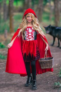 New Arrivals - Limited Supply– Sparkle In Pink Red Velvet Design, Little Red Riding Hood Halloween, Red Riding Hood Book, Little Red Riding Hood Costume, Wolf Dress, Riding Hood Costume, Ringmaster Costume, Fairytale Birthday, Halloween Costume Design