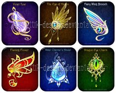 four different types of wings with the names of their respective colors and designs on them