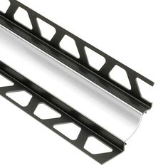 two black and silver metal brackets on a white background