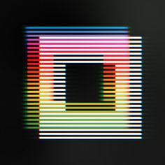 an image of multicolored squares on black paper with white border in the middle