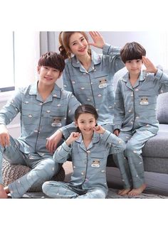 Spring a family of three long-sleeved night wear cotton pajamas home service Cotton Pajama Party Sets For Winter, Cotton Pajama Sets For Winter Pajama Party, Cotton Pajama Sets For Winter Party, Cotton Sets For Pajama Party In Winter, White Family Matching Sleepwear, Matching Cotton Sets For Winter, Winter Matching Sleepwear For Home, Matching Cotton Winter Sets, Matching Winter Cotton Sets