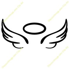 an angel's wings and halo on a white background