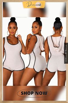 Women Sleeveless Patchwork Hooded Mid Waist Summer Sportswear Bodycon One Piece Romper White Sleeveless Tank Top For Leisure, Stretch Sleeveless Leisure Tops, Stretch Sleeveless Top For Leisure, Sporty Sleeveless Tank Top For Leisure, Trendy Sleeveless Activewear, Trendy Fitted Sleeveless Activewear, Sleeveless Athleisure Tank Top For Leisure, Athleisure Sleeveless Tank Top For Leisure, Trendy Sleeveless Activewear For Sports