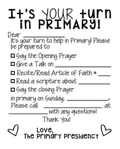 Opening Exercises Primary, Primary Opening Exercises Template, Primary Secretary Helps, Primary Lds Ideas, Lds Primary Presidency, Primary Secretary, Primary Activity, Primary Presidency, Visiting Teaching Handouts