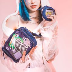 Color: Dark blue•Light blueMaterial: PU Size Length(cm)(inch) Width(cm)(inch) Height(cm)(inch) One Size 20/7.87 6.5/2.16 16/6.29 Blue Bags With Zipper Closure For Streetwear, Blue Harajuku Style Shoulder Bag, Blue Harajuku Shoulder Bag For Daily Use, Blue Harajuku Style Shoulder Bag For Daily Use, Kawaii Shopping, Punk Denim, Gradient Hair, Ita Bag, Long Curly Wig