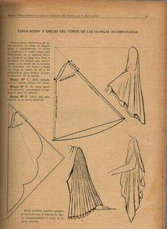 an old book with drawings on it and instructions to make a dress from the pages