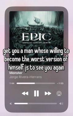 an audio player with the words epic on it's screen and another text that reads,