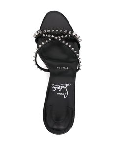 Slip into these chic mules and let your feet do the talking, darling. With a sleek design and edgy stud detailing, they're perfect for both a night out or just strutting your stuff around town. Trust me, these beauties will make you feel like you own the room. Black leather with stud detailing Almond open toe Branded leather insole Leather sole 85mm high stiletto heel Slip-on style Christian Louboutin Sandals, Leather Cap, Boot Pumps, Open Toe Sandals, Sneaker Heels, Handbag Backpack, Lanvin, Stiletto Heel, Mens Shoes Sneakers