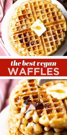 the best vegan waffles recipe is made with only three ingredients, and it's so good to eat