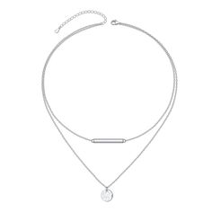 PRICES MAY VARY. Length of the flength of the first layer:13" ,second layer length:16", 2 inches extender.irst layer:15" ,second layer length:18". 【High quality】- made of hypoallergenic sterling silver, lead-free and nickel-free to ensure our health. Our dainty necklace is suitable many occasions. Comes in a box and silver polishing cloth. no wrapping needed. After-sales service: 3 months of no artificial damage, full refund, or free replacement guarantee. if you have any problems with jewelry f Famous Jewelry, Accessory Inspo, Sterling Silver Choker, Layered Chokers, Heart Choker, Jewelry Chain, Silver Choker, Girl Jewelry, Sterling Jewelry