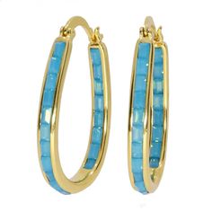 Stone Type: Austrian Crystals Plating: 18K Gold Metal: Brass Closure Type: Secure French Lock Stone Color: Light Blue Comes with Chamonix Gift Pouch Ear Ring, Geometric Type, Crystal Hoop Earrings, Classic Earrings, Sapphire Earrings, Blue Earrings, Unique Charms, Leaf Earrings, Blue Crystals