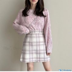 Orcajump - High-Waist Checked Midi Skirt with Letter Print Types Of Skirts, A Line Skirt, Letter Print, A Line Skirts, Letter Prints, Midi Skirt, High Waist, A Line, High Waisted