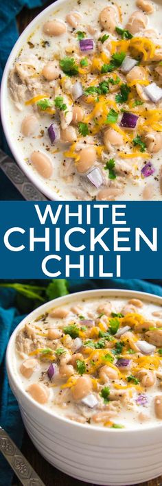 this white chicken chili is loaded with lots of flavor and it's ready to be eaten