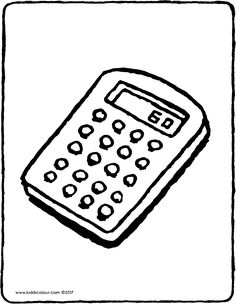 a black and white drawing of a calculator