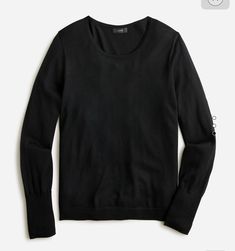 NEW with tag attached Size XXS Fitted. Hits at hip. Body length: 23"' Sleeve length: 30 1/2" From J.Crew: “Meet our new go-to crewneck sweater. A best-of-both-worlds silhouette, it combines the ease of your favorite tee with a polished, slightly nipped-in waist for an extra-flattering fit. Plus, it's crafted in our signature lightweight, luxe merino wool.” 84% merino wool/15% polyamide/1% elastane bottom. Machine wash • Item BJ593. Pet/smoke-free Black Crewneck Sweater Women, Black Merino Sweater, Camel Wool Coat, Classic Wardrobe Essentials, Classy Yet Trendy, Jcrew Sweater, Classic Wardrobe, Merino Wool Sweater, Halle