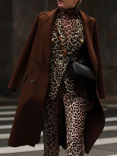 Stylewe offers stylish and concessional Coats.. SPU: 1LCO8U9768, Color: Brown, Waistlines:Natural, Sleeve Type:Regular Sleeve. Elegant Leopard Print Outerwear For Work, Lapel Collar Coat, Plain Coats, Types Of Coats, Womens Coats, Stylish Coat, Style Coat, Plain Style, Fall Wear