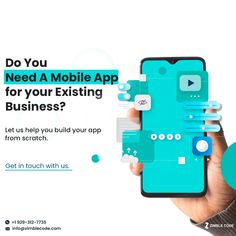 a person holding a cell phone with the text do you need a mobile app for your existing business?