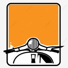 an orange and black logo with the image of a propeller plane on it's side