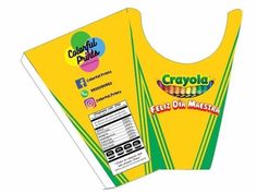 two bags of crayola are shown with labels on the front and back of them