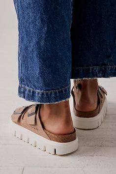 Arizona Chunky Birkenstock Sandals | Free People Chunky Birkenstock, White Birkenstock Outfit, White Birkenstocks, Birkenstock Outfit, Birkenstock Sandals, Boho Clothing, Boho Outfits, Birkenstock, Arizona