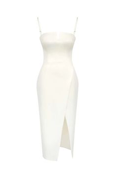 Be a muse in a stunning Wrap V-neck Midi Dress in white. Perfect for the cocktail evening near the seaside. Fitted dress with a V-neck and an asymmetrical skirt. Thin straps create elegant and graceful appearance. The dress’ fabric has a delicate shine. The inner construction of the bodice has soft cups for extra comfort and support. Lined. A Muse, Soft Clothes, V Neck Midi Dress, The Seaside, Asymmetrical Skirt, Soft Cup, White Midi Dress, Dress Fabric, Fitted Dress