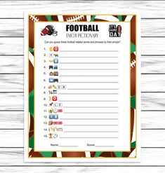 a printable football game plan for kids