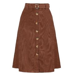 Allegra K Women's High Waist Button Front A-Line Belted Corduroy Midi Skirt Dark Brown X-Small High-waist Corduroy Skirt For Fall, Casual Corduroy Skirt With Button Closure, Relaxed Knee-length Brown Skirt, Brown Solid Color Knee-length Skirt, Corduroy Midi Skirt, High-waisted Brown Corduroy Skirt, Midi Sweater Skirt, 70s Skirt, Clothes Wishlist