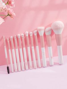 Stationary Aesthetic, Pink Brush Set, Skin Care Home Remedies, Make Up Brushes, Rose Bonbon, Dior Makeup, Cosmetic Shop, Women Cosmetics