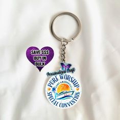 a keychain with the words soul worship and an image of a butterfly on it