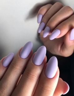 Classy Almond Purple Spring Nails 2024: Pastel Designs & Gel Inspo Matted Nails, Shellac Nail Colors, Armenia Yerevan, Beautiful Manicure, Purple Acrylic Nails