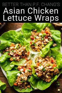 Easy Asian Chicken, Thai Chicken Lettuce Wraps, Asian Chicken Lettuce Wraps, Asian Lettuce Wraps, Chicken Lettuce Wraps Recipe, Tacos Mexicanos, Tabbouleh Salad, Lettuce Wrap Recipes, Lettuce Wrap