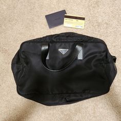 Brand New Vintage Prada Vela Sport Bag W/O Tags Comes With Authenticity Card Does Not Come With Dustbag And Box *Prada Does Not Make This Exact Design Anymore Made In 2004 Retail Price On Similar Designs: $2,300 The Logo Outside And Inside May Have Minimal Scratches Since The Protective Sticker Came Off, But The Scratches Are Not Noticeable Unless Put Under Very Bright Light. *Small Rubbing At The Back Handle - Came Like That When Bought *No Stains/Holes *No Smell Measurements: Length (Left To R Vintage Prada, Bags Vintage, Prada Bags, Bright Light, Sport Bag, New Vintage, New Color, Limited Time, Prada