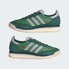 adidas SL 72 RS Shoes - Green | Free Shipping with adiClub | adidas US White Adidas Trainers, Adidas Sl 72, Shoes Green, Adidas Trainers, Sports Figures, Mens Lifestyle, Green Man, Adidas Online, White Adidas