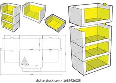 an open cardboard box with three sections cut out and ready to be put into the package