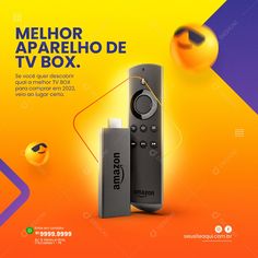 an advertisement for amazon's new tv box, which features the same remote control