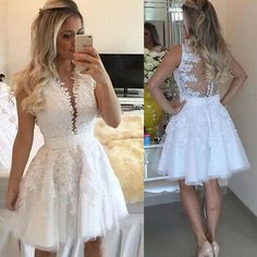 two pictures of a woman in white dress taking a selfie