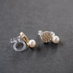 White Pearl Invisible Clip on Earrings Small Round Shaped | Etsy Elegant Adjustable Crystal Earrings, Gold Clip-on Crystal Jewelry, Gold Crystal Clip-on Jewelry, Anniversary Crystal Clip-on Jewelry, Hypoallergenic Round Clip-on Earrings For Wedding, Elegant Round Rhinestone Clip-on Earrings, Gold Crystal Wedding Earrings Adjustable, Crystal Rhinestone, Pearl White