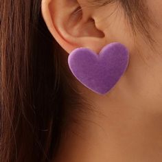 This Unique Pair Is A Wonderful Addition To Your Wardrobe And Your Style; Sure To Get Lots Of Compliments! Great For Valentine’s Day Or Anytime! Gsumek00100hjnd Trendy Purple Heart Earrings, Trendy Purple Heart Earrings For Gift, Trendy Purple Heart Earrings As Gift, Purple Heart Earrings For Valentine's Day, Purple Heart Earrings With Heart Charm, Velvet Heart, Heart Stud Earrings, Purple Velvet, Lavender Purple