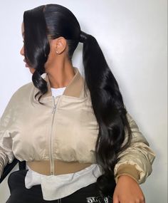 Ponytail Bun, Sleek Ponytail, Soft Girl, Baddie Hairstyles, Ponytail Hairstyles, Bun Hairstyles, How To Do Nails, Makeup Nails